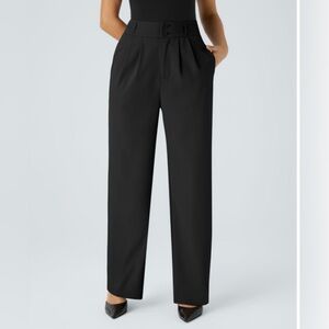 Halara Flex™ High Waisted Zipper Pocket Shirred Straight Leg Work Pants